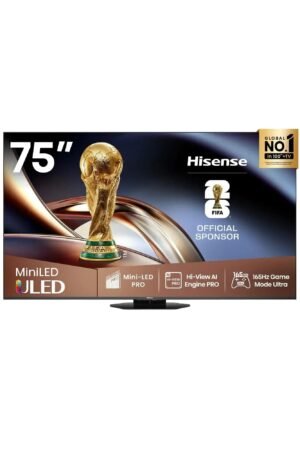 Hisense 75-Inch U8Q ULED 4K Mini-LED Smart TV – 165Hz VRR Gaming TV