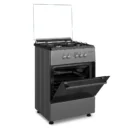 Maxi Basic Gas Cooker 60x60cm – 4 Burners, Black & Grey